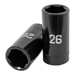 D-7326-ML Dado largo impacto de 26 mm, 6 puntas, cuadro 1/2', Truper