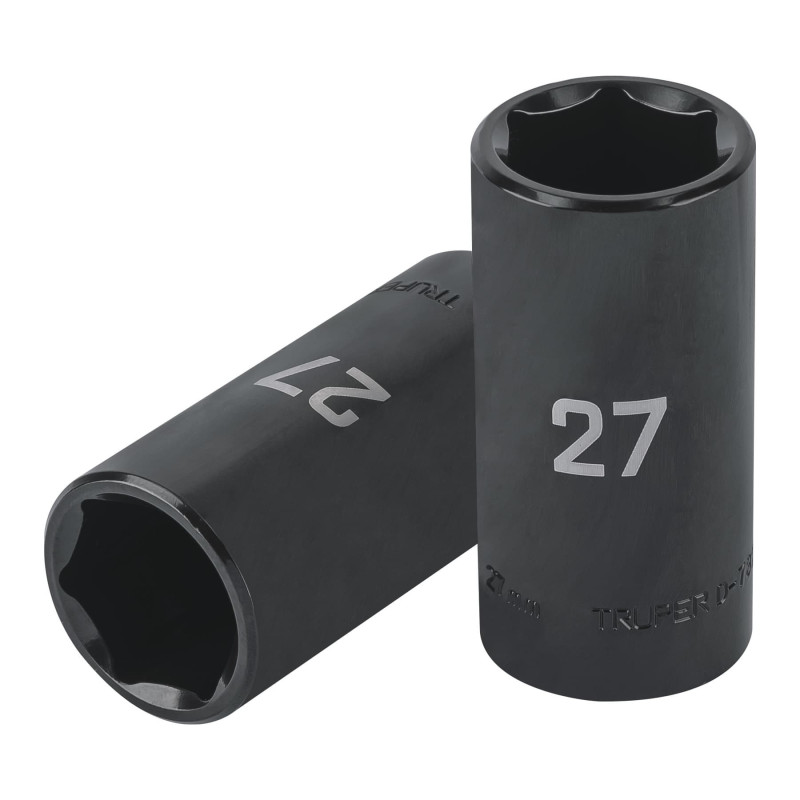 D-7327-ML Dado largo impacto de 27 mm, 6 puntas, cuadro 1/2', Truper