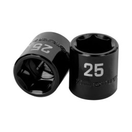 D-7425-M Dado de impacto de 25 mm, 6 puntas, cuadro 1/2', Truper