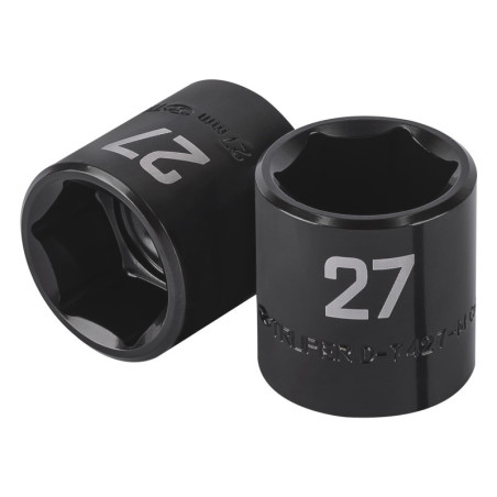 D-7427-M Dado de impacto de 27 mm, 6 puntas, cuadro 1/2', Truper