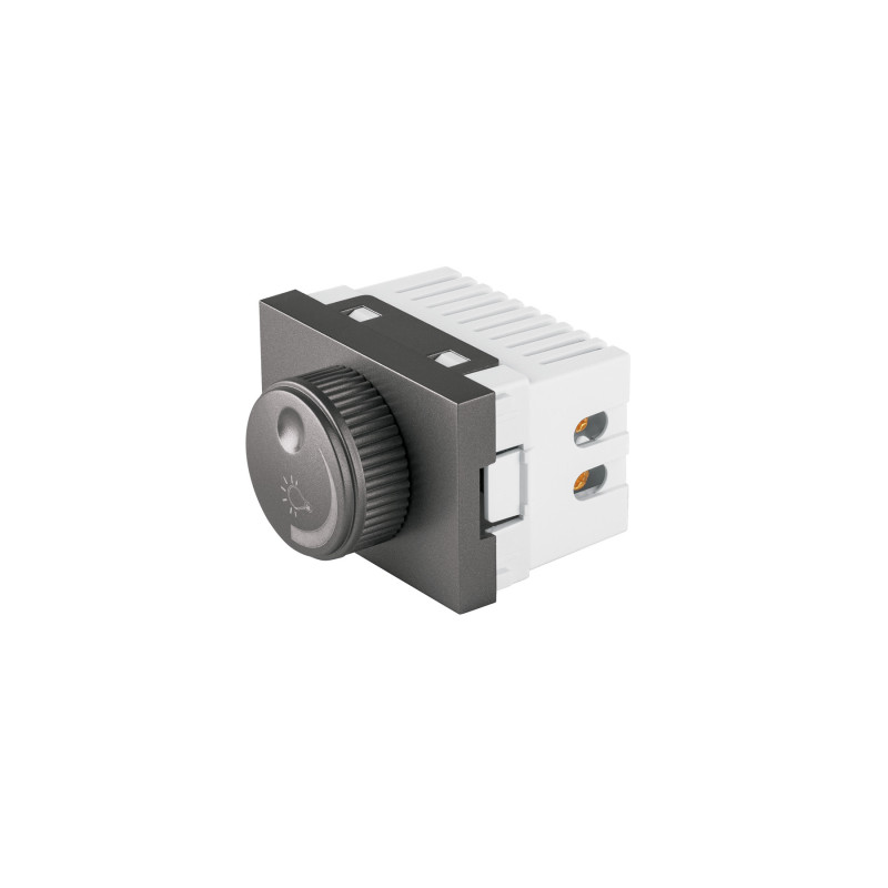 DIM15-LA Dimmer giratorio acero inox de 1.5 módulos, línea Lisboa