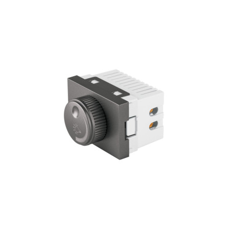 DIM15-LA Dimmer giratorio acero inox de 1.5 módulos, línea Lisboa