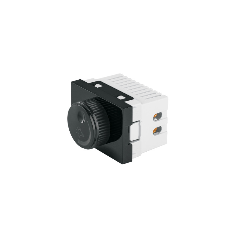 DIM15-LN Dimmer giratorio negro de 1.5 módulos, línea Lisboa, Volteck