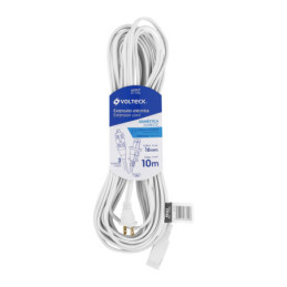 ED-10BR Extensión eléctrica doméstica 10 m blanca con clavija recta