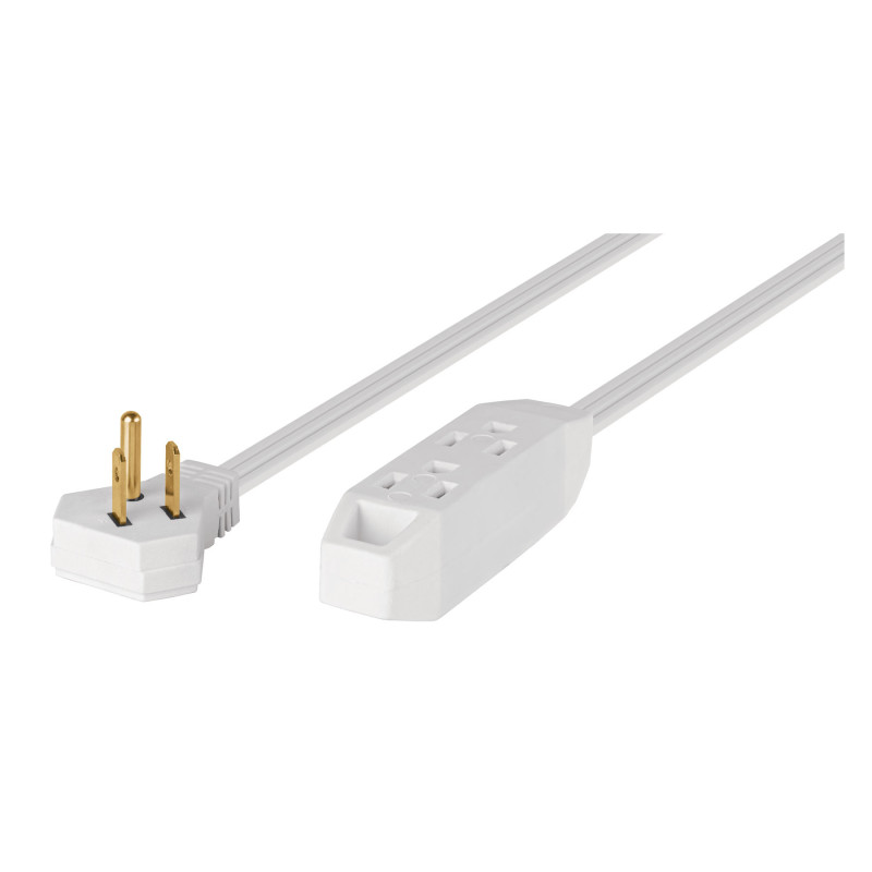 EDA-5B Extensión doméstica aterrizada 5 m blanca con clavija plana
