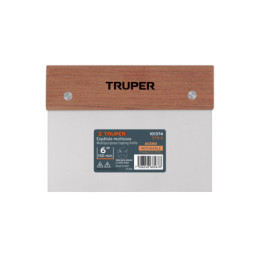 ETR-6 Espátula rectangular 6' x 3' acero inoxidable, mango madera