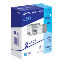 F-28EX2 Pack 2 lámparas espiral T4 28 W luz de día, blíster, Volteck