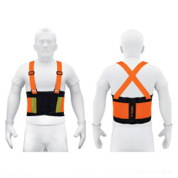 FAJA-MN Faja lumbar naranja c/cintas de alta visibilidad, M, Truper