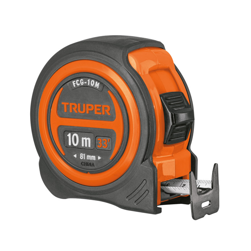 FCG-10M Flexómetro compacto 10 m con grip, cinta 25 mm, Truper