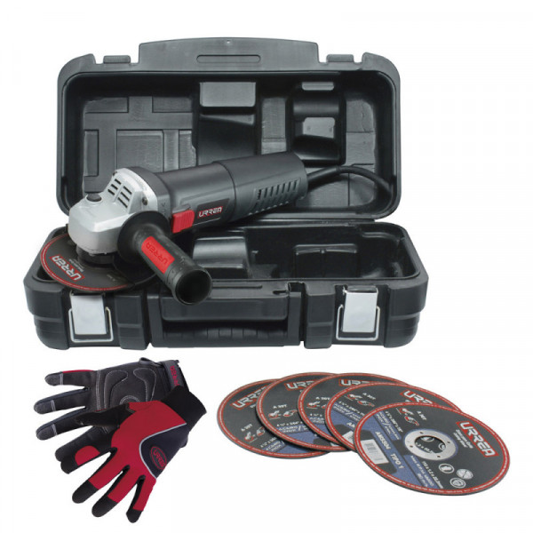 EA804AK URREA Juego de Mini esmeriladora angular 4 1/2" 900W con accesorios Urrea | DIHERESA