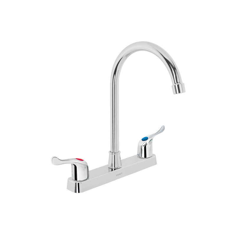 FP-320P Mezcladora plástica 8' cuello alto para fregadero, palanca