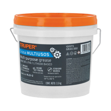 GRAS-350 Grasa de litio multiusos 3.5 kg, Truper
