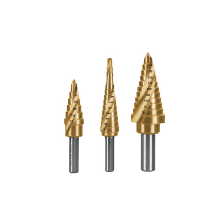 JBES-3X Juego de 3 brocas escalonadas de titanio, Truper Expert