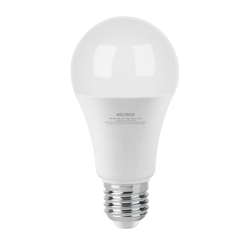 LED-100C Lámpara LED tipo bulbo A19 14 W luz cálida, caja, Volteck
