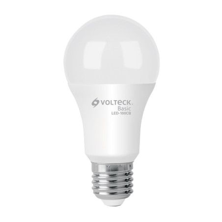 LED-100CB Lámpara LED tipo bulbo A19 14 W luz cálida, caja, Volteck