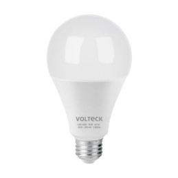 LED-125C Lámpara LED tipo bulbo A19 18 W luz cálida, caja, Volteck