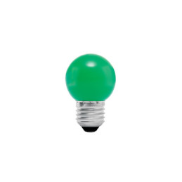LED-1VE Lámpara LED tipo bulbo G45 1 W color verde, caja, Volteck