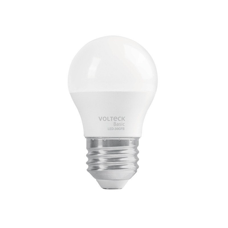 LED-30GFB Lámpara LED tipo bulbo A19 3 W luz de día, caja, Volteck