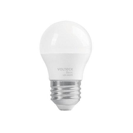 LED-30GFB Lámpara LED tipo bulbo A19 3 W luz de día, caja, Volteck