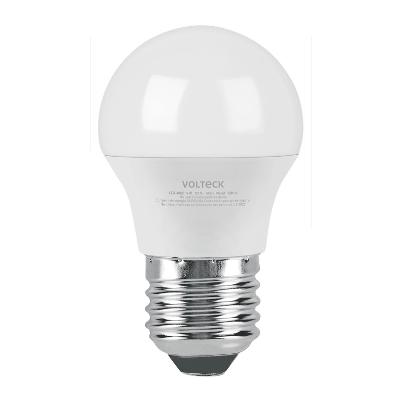 LED-40GC Lámpara de LED, G45, 6 W, luz cálida, Volteck