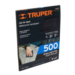 LIAG-500 Lija de agua grano 500 de carburo de silicio, Truper
