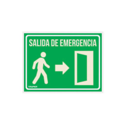 LIN-04 Letrero de señalización 'SALIDA DE EMERGENCIA', 21 x 28 cm