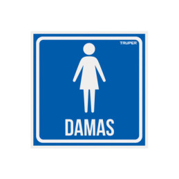 LIN-10 Letrero de señalización 'DAMAS', 19 x 19 cm, Truper