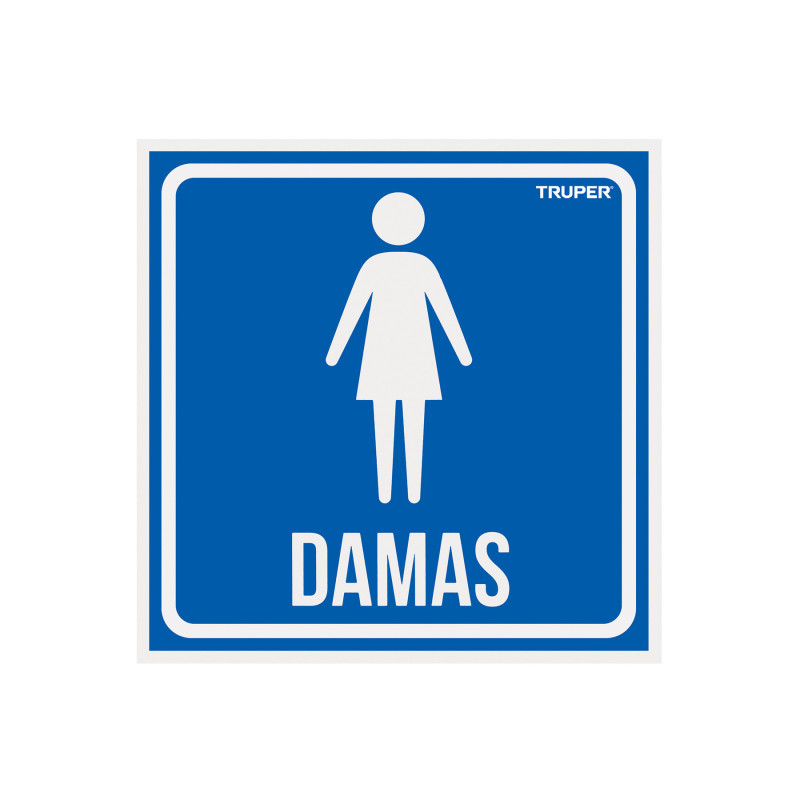 LIN-10 Letrero de señalización 'DAMAS', 19 x 19 cm, Truper