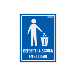 LIN-12 Letrero señalización'DEPOSITE LA BASURA EN SU LUGAR',21x28cm