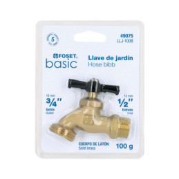LLJ-100B Llave para manguera, latón, 100 gr, 1/2',blister,Foset Basic