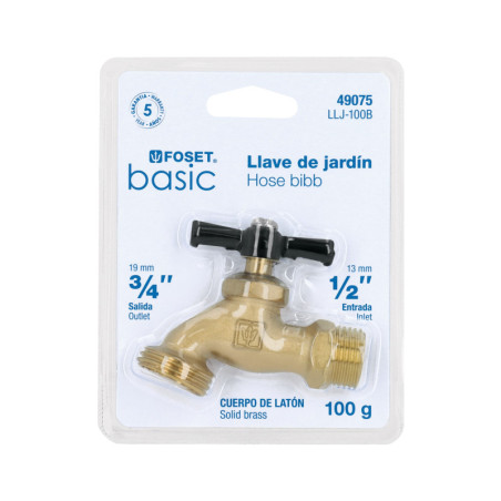 LLJ-100B Llave para manguera, latón, 100 gr, 1/2',blister,Foset Basic
