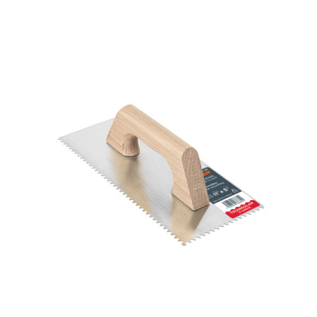 LLM-2D Llana dentado triangular tipo español, mango madera, Truper