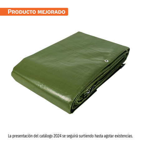 LT-612X Lona uso rudo, verde olivo, 6 X 12 m, Truper Expert