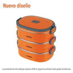 LUNCH-3 Lonchera térmica con 3 contenedores de acero inoxidable