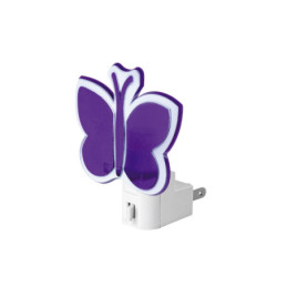 LUZ-12 Luz de noche con lámpara E12, mariposa, Volteck
