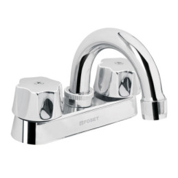 M-050 Mezcladora 4' para lavabo, cuello curvo, cartucho cerámico