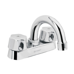 M-050-C Mezcladora 4' para lavabo, cuello curvo, cartucho compresión