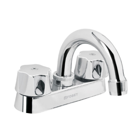M-050-C Mezcladora 4' para lavabo, cuello curvo, cartucho compresión