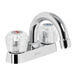 M-050A Mezcladora 4' para lavabo, cuello curvo, manerales acrílico