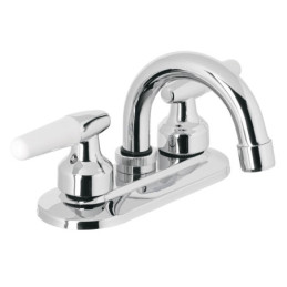 M-050I Mezcladora 4' para lavabo, cuello curvo, manerales cono