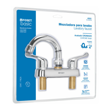 M-050PB Mezcladora manerales palanca cuello curvo para lavabo, Foset