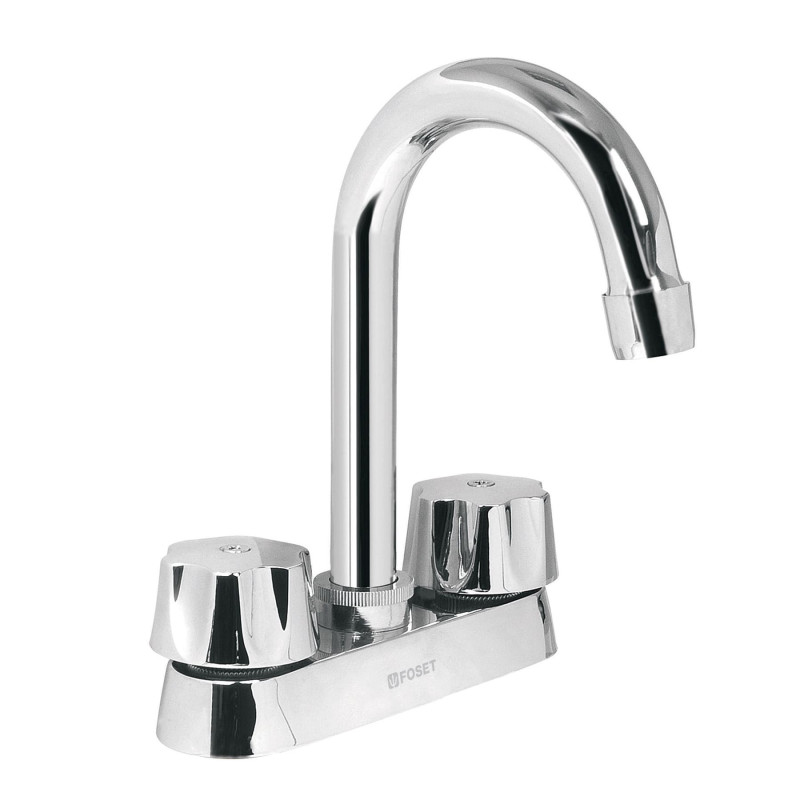 M-060 Mezcladora 4' para lavabo, cuello bar, cartucho cerámico