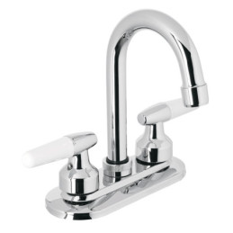 M-060I Mezcladora 4' para lavabo, cuello bar, manerales cono