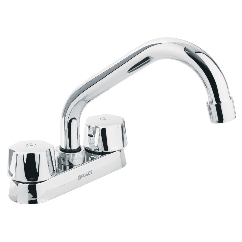 M-070 Mezcladora 4' para lavabo, tubular, cartucho cerámico