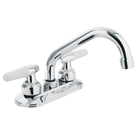 M-070I Mezcladora 4' para lavabo, cuello tubular, manerales cono
