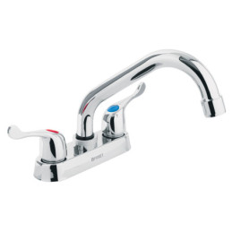 M-070P Mezcladora 4' para lavabo, tubular, manerales palanca