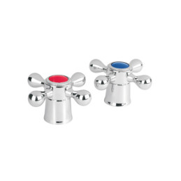 MM-800 Juego de 2 manerales metálicos tipo cruceta p/lavabo, Foset