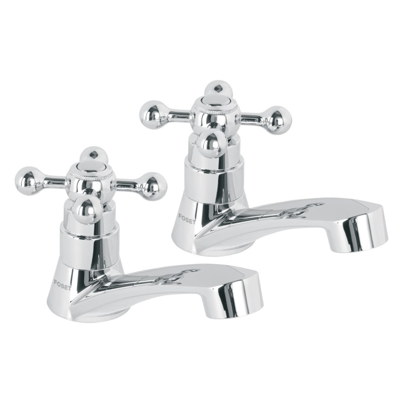MP-244 Juego 2 llaves para lavabo, ABS, manerales cruceta, Basic
