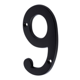 NUCH-9N Número chico de latón 9, negro, Hermex