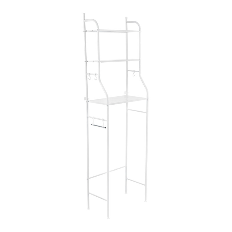 OWC-3 Mueble organizador blanco para baño con 3 repisas, Foset
